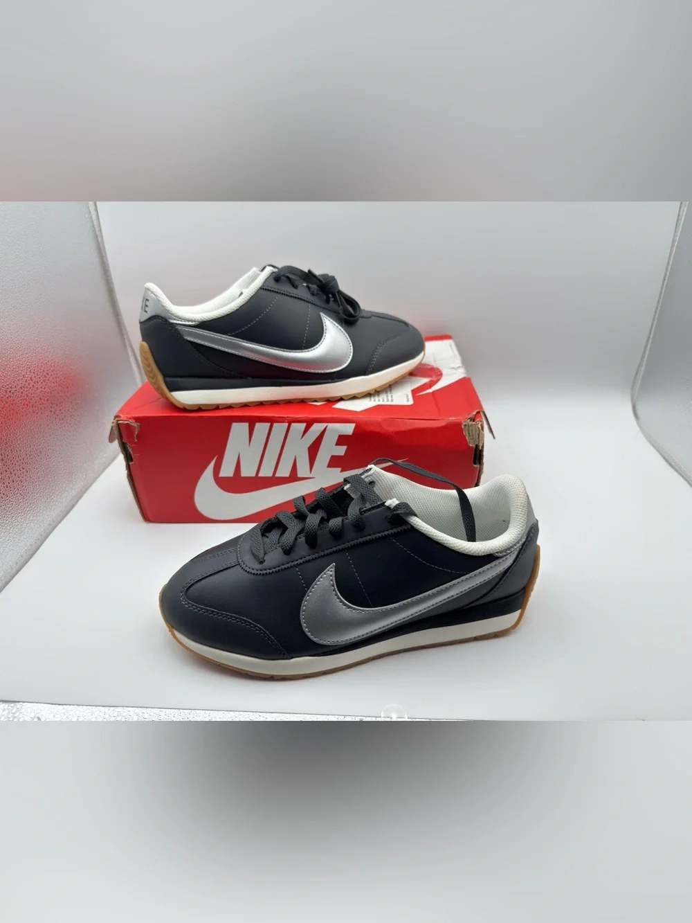 Nike Cortez Black and Silver Classic Low-Top Sneakers